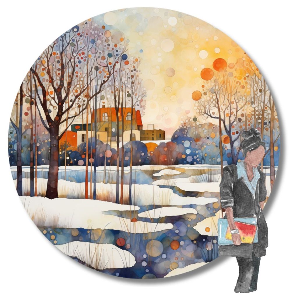 watercolor nature clipart with professional woman